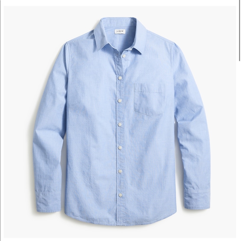 J. Crew Factory Petite signature-fit button-up shirt in end-on-end cotton BB170